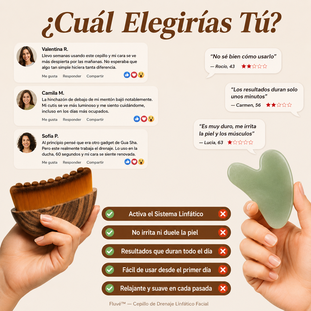 Cepillo Drenaje Linfático Fluvé™ - Reduce Hinchazón Facial  en Minutos